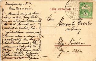 1912 Zsarnóca, Zarnovica; Weichherz Izidor kiadása (EK) + "G. BERZENCZE - P. NÁNA 88. SZ. B&quo...