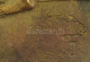 Fritz János (1947-): Mulatozók. Bronz plakett, jelzett, 30x22 cm