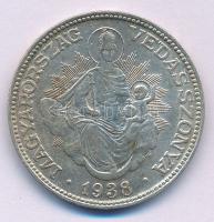 1938. 2P "Madonna" Ag T:XF,VF patina Adamo P7
