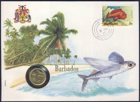 Barbados 1982. 5c érmés, bélyeges borítékon + hátlapon elsőnapi bélyegzős ENSZ bélyegekkel, ismertetővel T:1