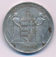 1939. 5P Ag "Horthy balra" T:VF patina, ph. Adamo P8.2