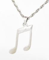 Ezüst (Ag) walles nyaklánc, hangjegy medállal, jelzett, h: 47 cm, 4,7g