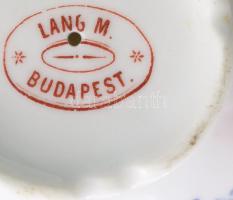 Lang M. Budapest porcelán fűszeres kínáló. Kézzel festett, jelzett, hibátlan d: 8 cm