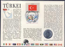 Törökország 1988. 10L érmés, bélyeges borítékon + hátlapon elsőnapi bélyegzős ENSZ bélyegekkel, isme...