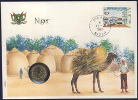Niger 1972. 5Fr érmés, bélyeges borítékon + hátlapon elsőnapi bélyegzős ENSZ bélyeggel, ismertetővel T:1