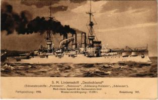 1916 S.M. Linienschiff Deutschland, Aus der Prachtmappe "Deutschland zur See". Verlag Ernst Wiest (Leipzig) / German Navy battleship