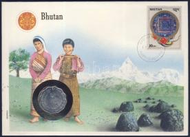 Bhután 1975. 10Ch érmés, bélyeges borítékon + hátlapon elsőnapi bélyegzős ENSZ bélyegekkel, ismertetővel T:1