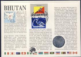 Bhután 1975. 10Ch érmés, bélyeges borítékon + hátlapon elsőnapi bélyegzős ENSZ bélyegekkel, ismertet...