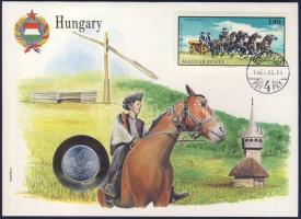 1973. 1Ft érmés, bélyeges borítékon + hátlapon elsőnapi bélyegzős ENSZ bélyegekkel, ismertetővel T:1