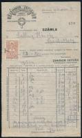 1937 Kecskemét, Jámbor István ezüstkoszorús késes mester fejléces számlája, 2f okmánybélyeggel