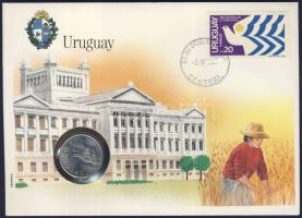 Uruguay 1980. 5P érmés, bélyeges borítékon + hátlapon elsőnapi bélyegzős ENSZ bélyegekkel, ismertetővel T:1