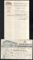 1941 Bp., "Spolarich" Metropol Szálló és Étterem R.T. fejléces számla, hátoldalán kézzel írt nyugta + 1943 Hotel Metropol fejléces papírjára írt igazolás