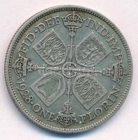 Nagy-Britannia 1928. 1Fl Ag "V. György" T:XF,VF United Kingdom 1928. 1 Florin Ag "George V" C:XF,VF Krause KM#834