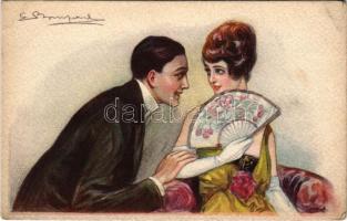 Italian art postcard, couple in love s: Bompard (kopott sarkak / worn corners)