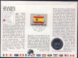 Spanyolország 1983. 25P érmés, bélyeges borítékon + hátlapon elsőnapi bélyegzős ENSZ bélyeggel, isme...
