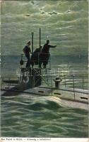 1916 S.M. U 5 osztrák-magyar tengeralattjáró - Ellenség a láthatáron / K.u.k. Kriegsmarine Unterseeboot V. Der Feind in Sicht / Austro-Hungarian Navy submarine "U 5". G.G.W. II. Nr. 129. (kopott élek / worn edges)