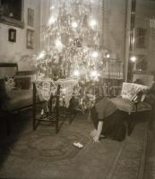 Régi lakásbelsők, bútorok, életképek, 8 db negatív, 6,5x6 cm