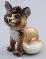 Zsolnay porcelán róka, Vuk, kézzel festett, jelzett, hibátlan, m: 10 cm