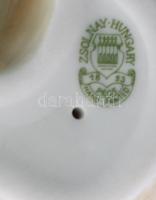 Zsolnay porcelán róka, Vuk, kézzel festett, jelzett, hibátlan, m: 10 cm