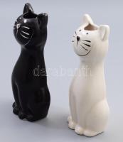 2 db kerámia fekete-fehér macska párologtató. 21 cm