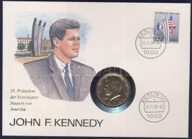 USA 1974. 1/2$ "Kennedy" aranyozva érmés borítékon nyugat-német bélyeggel, ismertetővel T:1