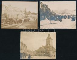 cca 1900-1910 Brassó és Déva, Erdély, 3 db kisméretű fotó, 6x4,5 cm