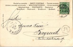 1902 Kleve, Cleve; Krieger Denkmal. Verlag Jos. Labs / military monument. Art Nouveau litho montage ...