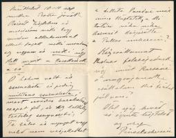 1910 Mednyánszky László (1852-1919) festőművész autográf levele dr. Löwenstein Arnoldnak a Pallas Ir...