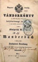 1858 Vándorkönyv (első lap kilazult)