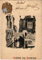1906 Venezia, Venise, Venice; Saluti da Venezia / greetings art postcard. Emb. litho