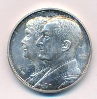 Berán Lajos (1883-1943) 1993. "Vitéz Nagybányai Horthy Miklós és felesége / Kenderes 1993. szeptember 4." jelzett Ag emlékérem (32,45g/0.925/40mm) műanyag tokban, tanúsítvánnyal T:UNC kis patina