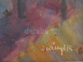 Iványi Katalin (1924-2009): Csendes napok. Olaj, karton, jelzett. Hátoldalán Génius Alkotóközösség c...