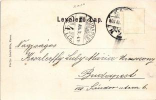 1906 Kassa, Kosice; Jakab palota a Hernáddal. László Béla kiadása / palace, river, bridge (fl)