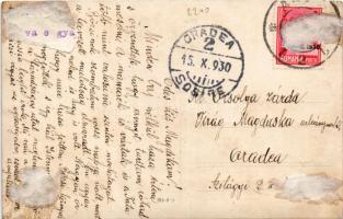 1930 Arad, strand, fürdőzők. Foto Bereczky / beach, bathers. photo (ragasztónyomok / glue marks)