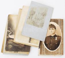 cca 1915-1920 Katonai fotók, fotólapok, főként I. világháború, össz. 13 db, változó állapotban, 11,5x8 cm és 14x9 cm között