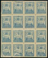 1909 Tilburg 16 db-os levélzáró ív (betapadás, 5 bélyegen sérült képoldal / gum disturbance, 5 stamp...