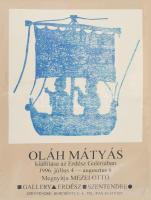 1996 Oláh Mátyás kiállítása az Erdész Galériában, Szentendre, plakát, papír, Széchenyi Nyomda, Győr, 59,5x42,5 cm