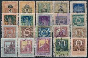 1905-1926 20 db klf Törvénykezési és forgalmi illetékbélyeg