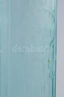 cca 1930/40 Shell motorolaj üveg, bordázott, színezett, m: 38,5 cm