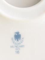 Hollóházi Jurcsák László által tervezett mintával díszített háromrészes asztali szett: hamuzó, bonbo...