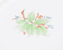 Herendi Hecsedli mintás szervírozó készlet. Szervírozó tál 38x28 cm, tálak d: 20,5 cm, jelzett, 2. o...