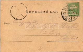 1905 Budapest VIII. Hotel Pannonia szálloda, Duna, Gellért hegy, Lánchíd, gőzhajó. Art Nouveau, flor...