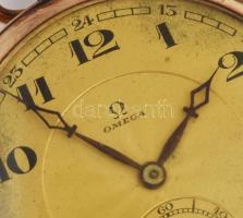 14K arany (Au) Omega zsebóra. Jelzett tok, jelzett arany porvédő, működő, szép állapotban, d: 46 mm....