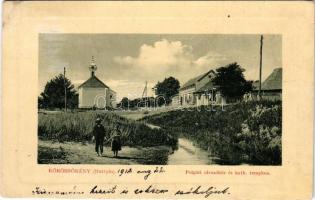 1912 Buttyin, Körösbökény, Buteni, Bucin; Polgári olvasókör és katolikus templom. W.L. Bp. 5275. 1911-13. / reading club and church (r)