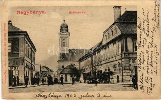 1903 Nagybánya, Baia Mare; Híd utca, Szegedi és Singer Jakab üzlete. Molnár Mihály kiadása / street, shops (EK)