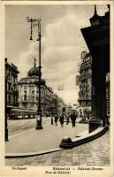 1935 Budapest VIII. Rákóczi út, Nemzeti Színház főbejárat, autó felhajtó, körút sarok