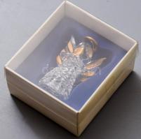 Holland aranyozott üveg angyalka, dobozában, h: 5,5 cm