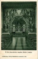 1931 Budapest XII. Új Szent János kórház templom főoltári freskója, belső. Leszkovszky György festőművész alkotása 1929.