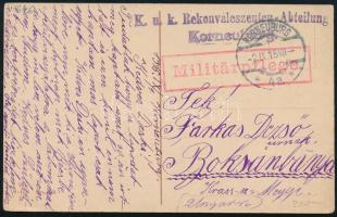 1915 Tábori posta képeslap / Field postcard "K.u.k. Rekonvaleszenten-Abteilung Korneuburg"