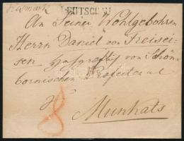 1833 Portós levél "LEUTSCHAU"